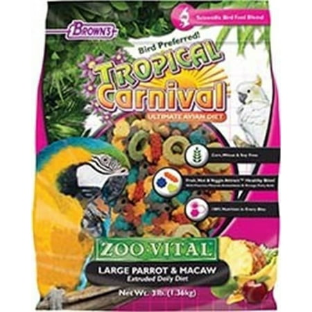 F. m. Browns Inc-Pet-Tropical Carnival Zoo-vital Parrot & Macaw Food 3 Pound 45060-5