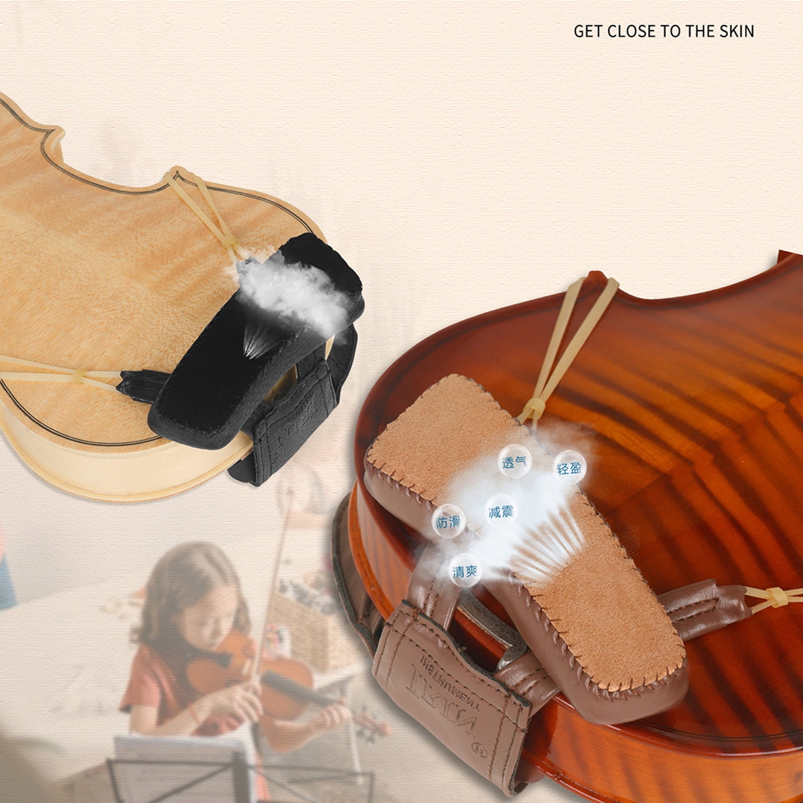 Violin Chin Rest Pad Cover Protector Violin Shoulder Pad Sheepskin Shoulder Pad Musical Instrument Accessories