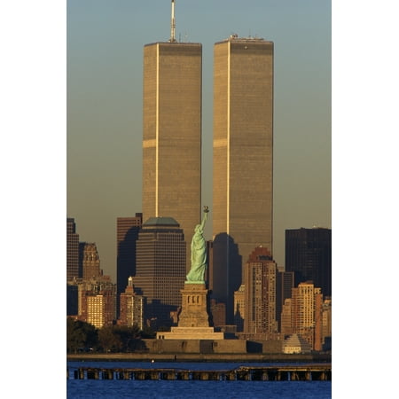 Statue Of Liberty Image - USA New York Statue of Liberty Stretched Canvas - Panoramic Images (36 x 12)