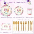 thumbnail image 2 of 350 tea party supplies, spring and summer tea party tableware, disposable plates, napkins, paper cups, plastic tableware set suitable for 50 people to celebrate birthdays, weddings, and baby showers, 2 of 6