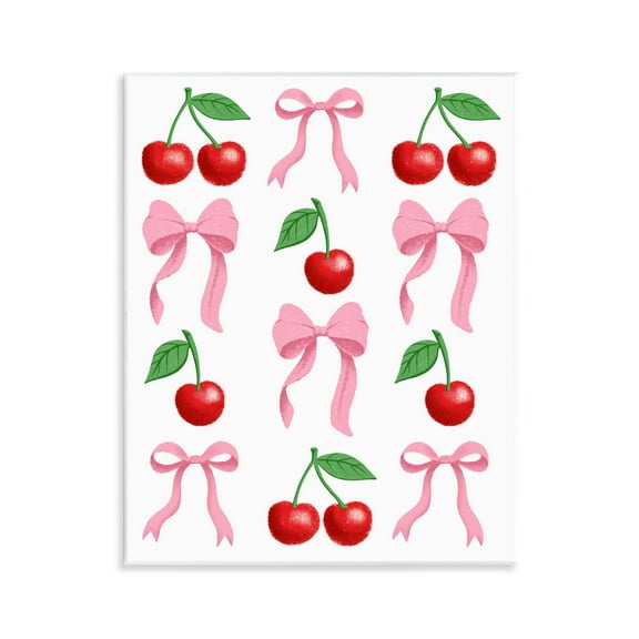 Stupell Industries Cherries & Bows Assortment Wall Plaque Art, design by Marcus Prime