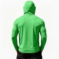 thumbnail image 4 of Inglocry Men's UPF 50+ Sun Hoodie with Mask Fishing Shirts UV Protection Long Sleeve, Quick Dry Hooded Rash Guard Hikingwith Zipper Pocket Green S, 4 of 6