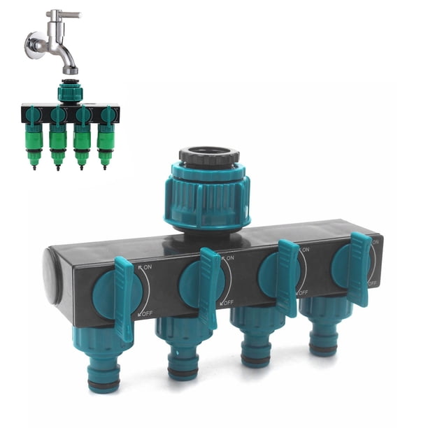Divisor de tuberías de agua para jardín, divisor de agua de 4 vías, divisor de manguera de jardín, divisor de manguera de agua, diseño revolucionario
