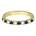 thumbnail image 4 of Diamond and Blue Sapphire Ring Anniversary Band 14k Yellow Gold (0.32ct), 4 of 4
