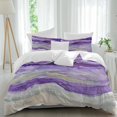 thumbnail image 2 of Purple Coastal Bedding 3 Piece Duvet Cover Set Queen Size, Summer Beach Nautical Abstract Art Soft Microfiber Comforter Cover with Zipper Closure & Pillowcases, Wrinkle & FadeResistant Quilt Cover, 2 of 9