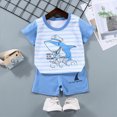 thumbnail image 2 of KPOPLK Toddler Baby Boy Summer Outfits Sleeveless Color Block Tank Top Soft Shorts 2-Piece Set(18-24 Months,Sky Blue), 2 of 4