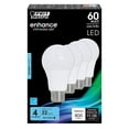 thumbnail image 3 of Feit Electric Enhance LED 8.8W (60W Equivalent) Daylight General Purpose Light Bulbs, A19 Bulb Shape, E26 Medium Base, 5000K, Dimmable (4-Piece), 3 of 5