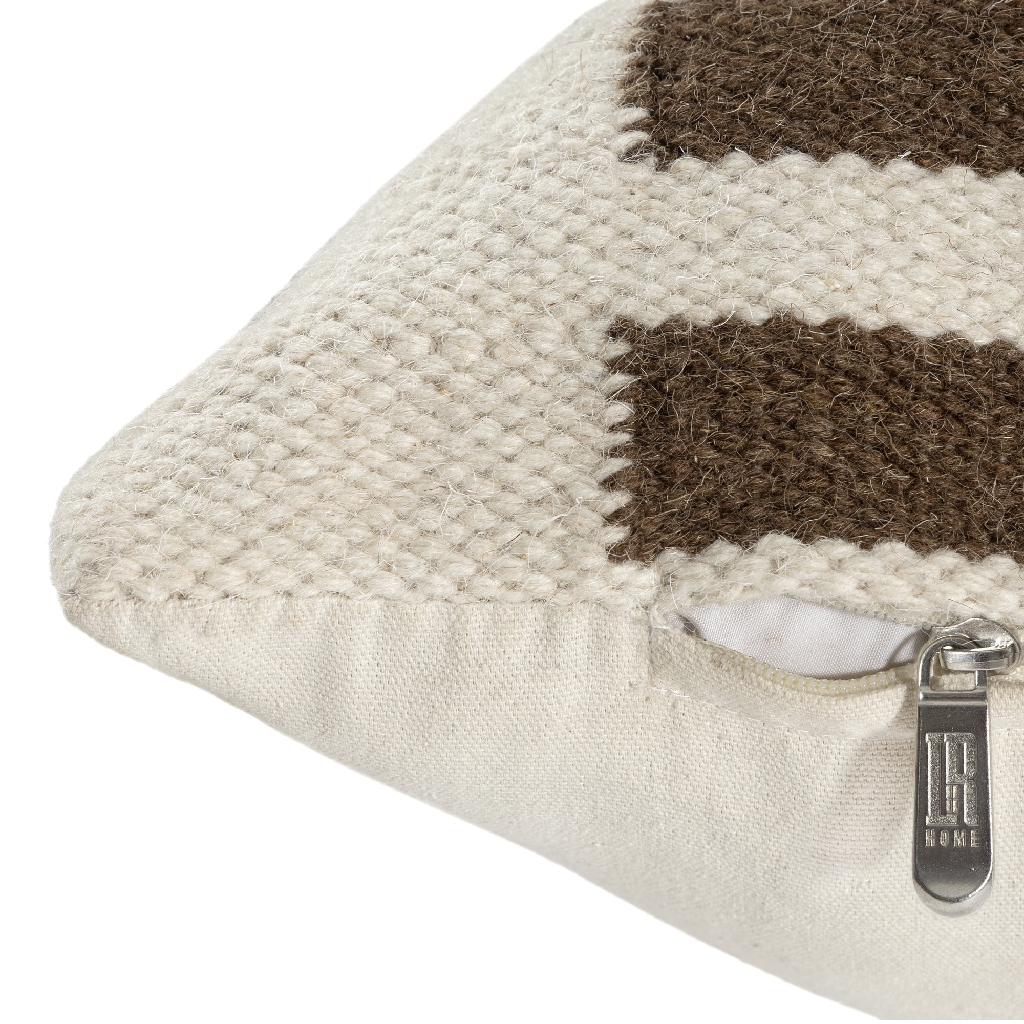 Ox Bay Cairo 24" x 24" Brown/Multi Geometric Wool Blend Adult Decorative Throw Pillow