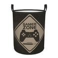 thumbnail image 1 of DouZhe Waterproof Collapsible Large Laundry Baskets, Retro Gaming Area Warning Prints Circular Hamper with Handles, 1 of 7