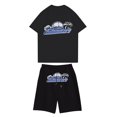thumbnail image 1 of Venta de liquidación Conjunto de jogging unisex con pantalones cortos de manga corta Conjunto de dos piezas Azul XL, 1 of 4
