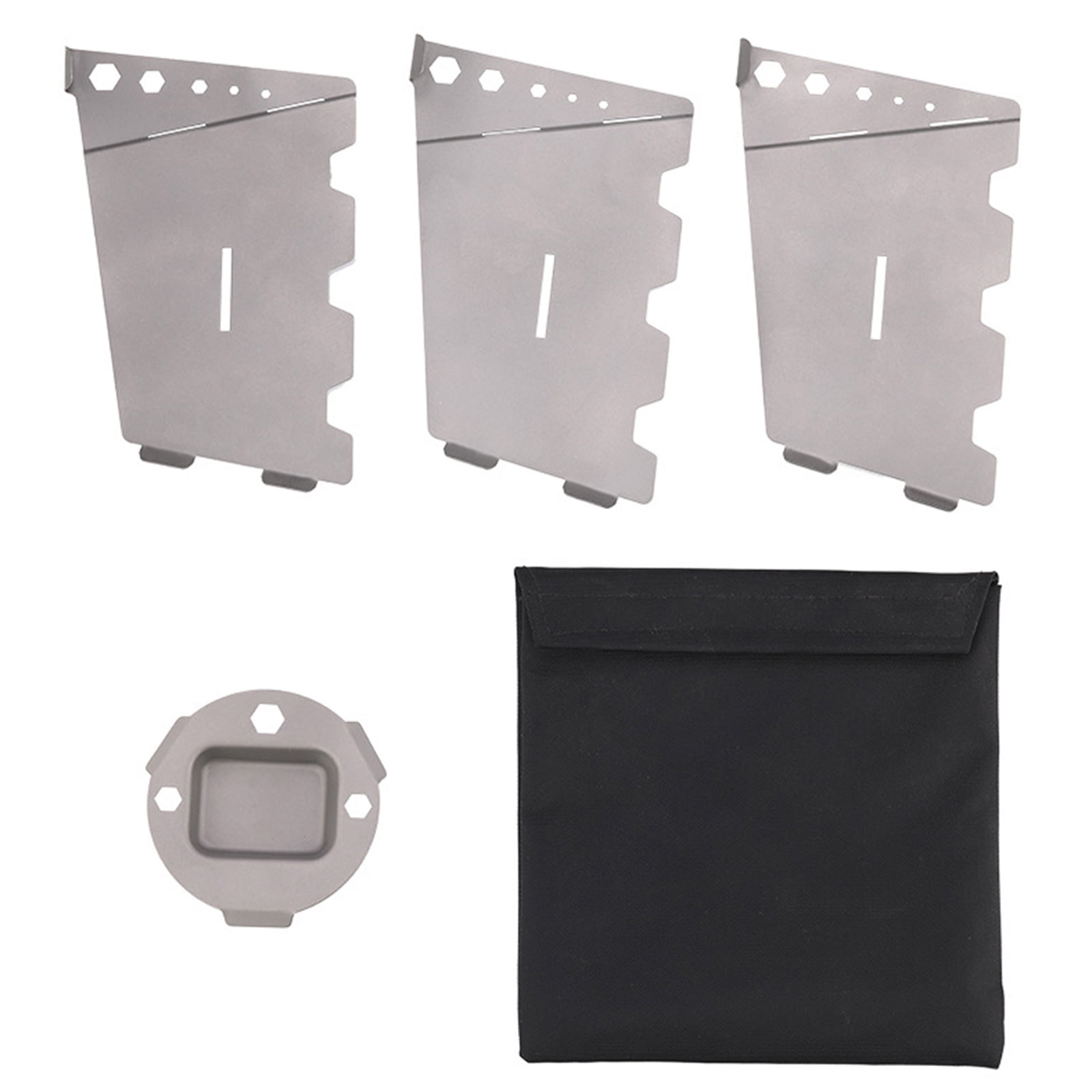 FEAMOS Solid Fuels Stove, Folding Stove, Solid Fuels Stove Tablets with Side Panel, Foldable Barbecue Stove for Camping Hiking