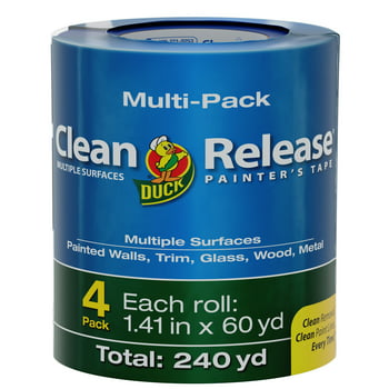 Duck Clean Release 1.41 in. x 60 yd. Blue Painter's Tape, 4 Pack