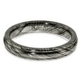 thumbnail image 4 of Grey Titanium Ring Band Wedding Ridged Standard Domed, 4 of 7