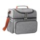 thumbnail image 5 of Bolsa térmica para lonchera, bolsa térmica de 2 capas, reutilizable, con correa extraíble. Gris, 5 of 9