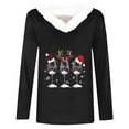 thumbnail image 4 of Meichang Merry Christmas Shirt for Women Classic Christmas Wine Glass Graphic T Shirts Faux Fur Trim V Neck Pullover Long Sleeve Loose Fit Holiday Tops, 4 of 4