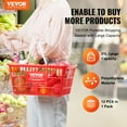 thumbnail image 2 of VEVOR Shopping Basket, Set of 12, 21L Durable Plastic Grocery Basket with Handle and Stand, 16.5 x 11.8 x 8.27 inch Portable Shop Basket Bulk Used for Retail Store Supermarket Grocery Shopping, Red, 2 of 9