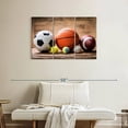 thumbnail image 2 of Elephant Stock Sports Balls Wall Art - Horizontal Multi Panel Canvas - Teenager Wall Decor - Sports Multi Panel - Beige And Orange Decor - 38" x 24", 2 of 4