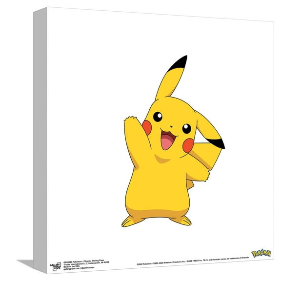 Gallery Pops Pokémon - Pikachu Waving Pose Canvas Wall Art, Unframed Version, 12" x 12"