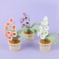 Crochet Flowers Potted Plants,Crochet Lily Of The Valley Bouquet,Knitted Fl