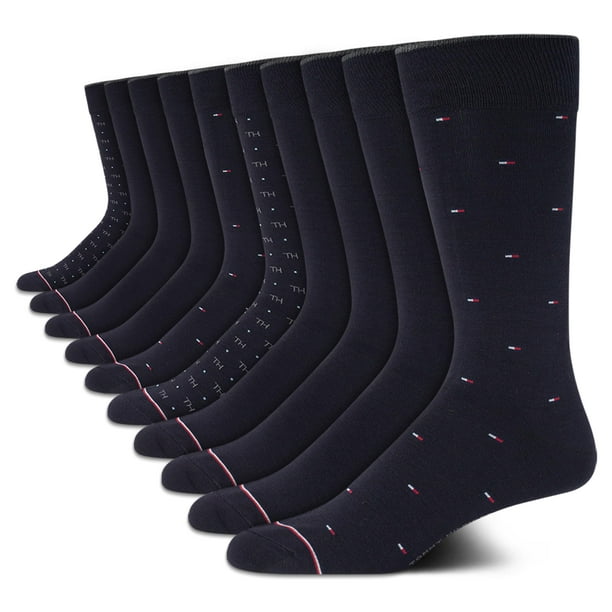 Calcetines de vestir Tommy Hilfiger para hombre, 10 unidades, mezcla de algodón suave