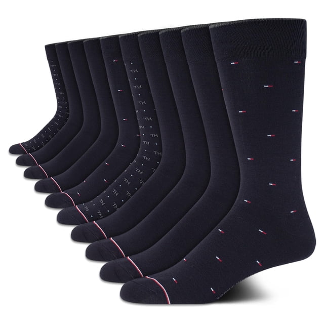 Calcetines de vestir Tommy Hilfiger para hombre, 10 unidades, mezcla de algodón suave