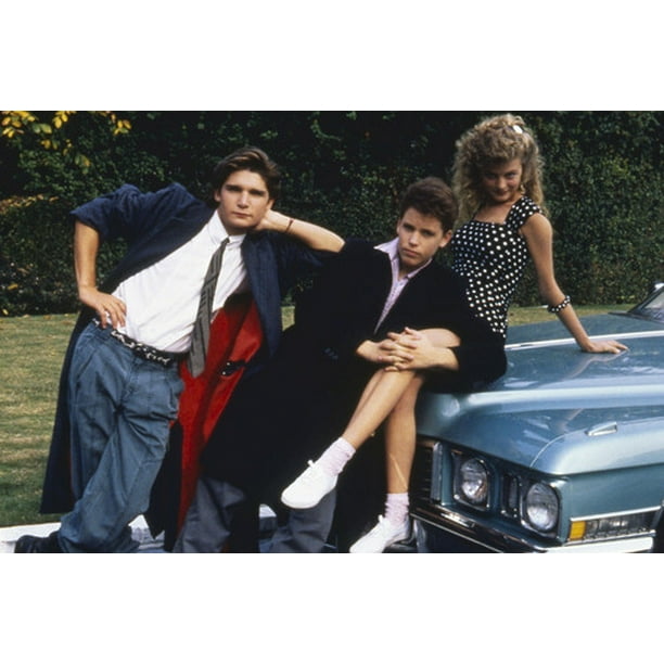 Corey Feldman and Corey Haim and Heather Graham in License to Drive 1972 Cadillac Sedan de Ville
