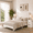 white-3pcs, variant on Aiho 3-Piece Bedroom Furniture Set, Queen Size Upholstered Platform Bed Frame with Wingback Headboard and 2 LED Nightstands with Drawers, Black