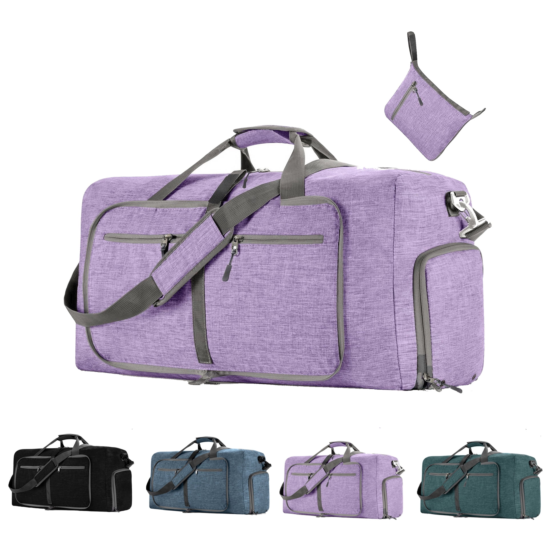 Folding Travel Duffel Bag Unisex Large Capacity Travel Luggage Bag,Violet