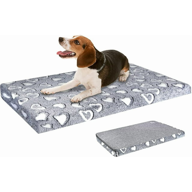Dog Bed Mat Reversible(Cool & Soft) Stylish \uD Pet Bed Mattress for Dog Crate Water Proof Linings Removable Machine Washable Cover Pet Bed for Small Dog & Cats up to l