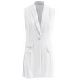 thumbnail image 4 of Women Sleeveless Blazer Jacket Vest Solid Color Pocket Lapel Button Suit Vest Daily Wear, 4 of 5