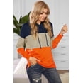 thumbnail image 3 of Melyum Color Block Casual Hoodies for Women Long Sleeve Drawstring Pullover Sweatshirts with Pocket Tunic Tops, 3 of 5