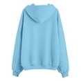 thumbnail image 6 of Girls Full Zip Hooded Jacket, Solid Loose Zip Up Hoodie with Pockets, Spring Fall Long Sleeve Casual Outerwear Blue 15 Years, 6 of 9