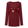 thumbnail image 4 of DPTALR Femme T-Shirt à Col Rond à Manches Longues Automne Saint-Valentin Imprimé Blouse Ample Hauts, 4 of 5