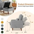 thumbnail image 6 of DREAMSIDEA High Back Arm Chair with Storage Ottoman, Adjustable Backrest Lounge Chair with Footrest, Corduroy Reading Chair with Pillow and Side Pockets for Living Room & Bedroom-Gray, 6 of 6