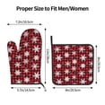 thumbnail image 3 of Gaeub Snowflakes On A Buffalo Plaid Christmas Print Oven Mitts and Pot Holders Sets of 2,Heat Resistant Pad,Cooking Gloves, for Baking BBQ Home Decor, 3 of 7
