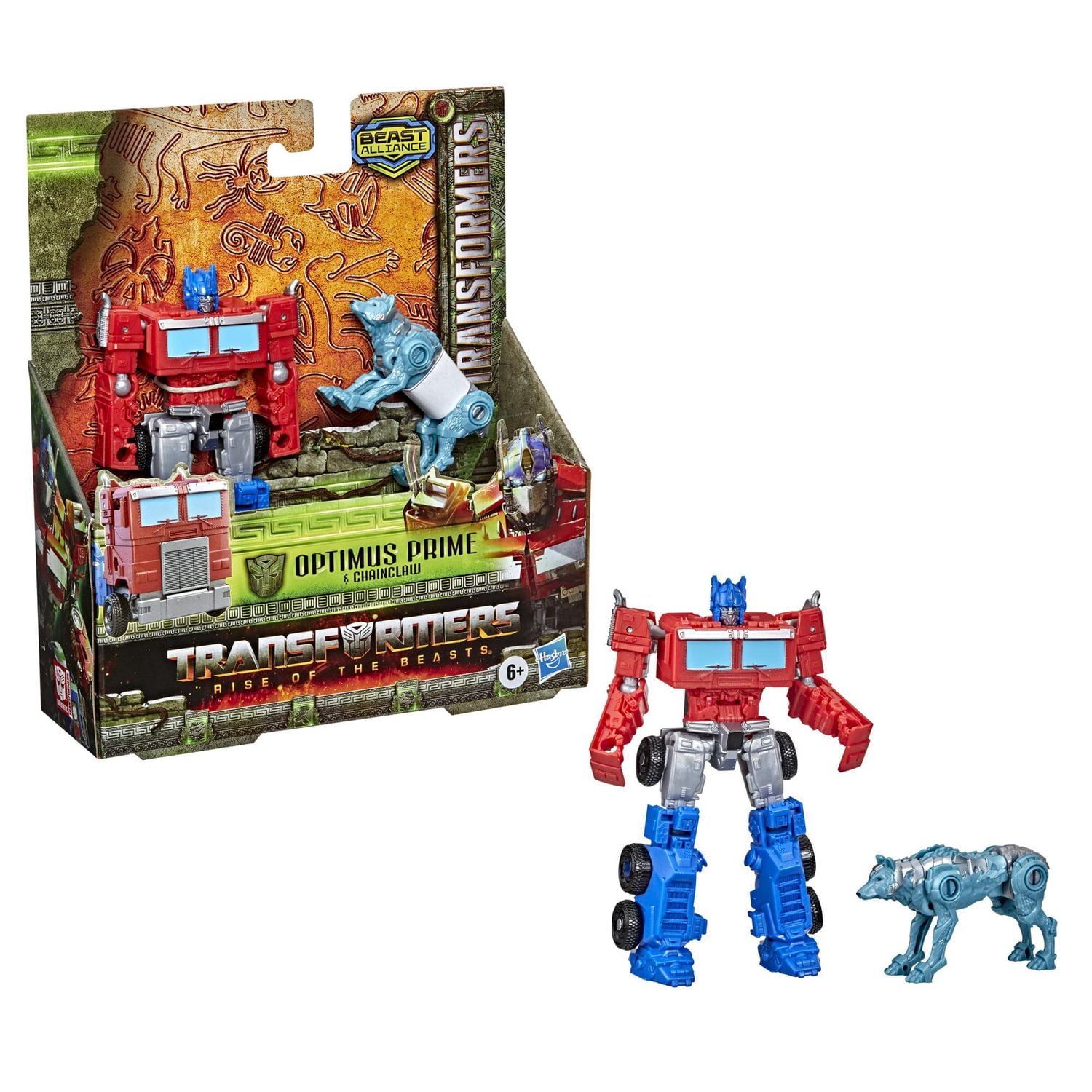 Transformers : Rise of the Beasts Movie Beast Alliance Beast Weaponizer, Optimus Prime et Chainclaw, Pack de 2