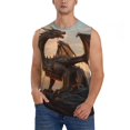 thumbnail image 1 of Fotbe Sky Sunset Bronze Dragon Men's Camiseta sin Mangas Estampada para Hombres, Playera Casual para Gimnasio, Entrenamiento, Playa-3X-Large, 1 of 7