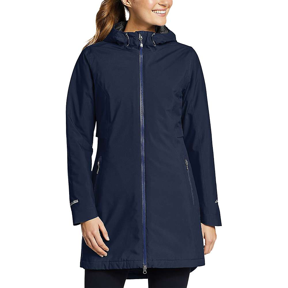 Eddie Bauer Women's Cloud Cap Stretch Insulated Trench, Size: Small, Blue
