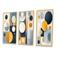 thumbnail image 3 of Designart "Yellow Blue Circulars Graphic Geometry II" Modern Midcentury Framed Wall Art Set Of 3 - Blue Abstract Midcentury Frame Gallery Set For Office Decor, 3 of 6
