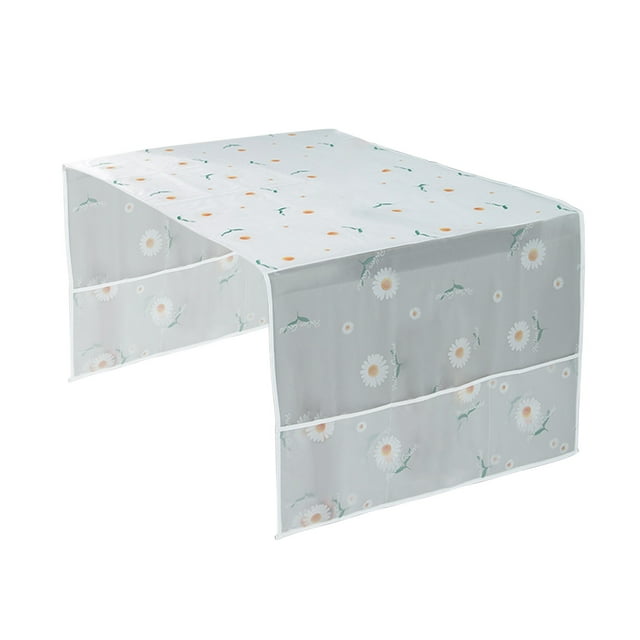 Washing Machine Cover 100% Cotton Linen Appliance Protector with Side Storage Pockets for Refrigerator Dryer Microwave Oven