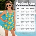 thumbnail image 7 of Xixirimido Lemon Floral Blue Print Girls Swimsuit One Piece UPF 50+ Skirted Bathing Suit Modest Beach Swim Dress with Built-in Shorts for Kids, 5-6 Years, 7 of 7