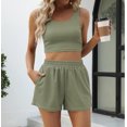 thumbnail image 4 of SMZ Two Piece Summer Outfits 2 Piece Sets 2025 Sleeveless Matching Lounge Crop Top High Waisted Short, 4 of 4