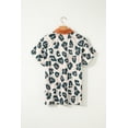 thumbnail image 6 of Chic Leopard Print Button Blouse for Women – Short Sleeve Casual Style, Ideal for Summer Days, L, 6 of 12
