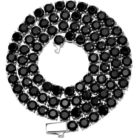 Leander 5MM Colorful Baguette Tennis Necklaces For Women Chains 14K Golden Silver Plated 5A Cubic Zirconia Tennis Mens Chain Necklaces Woman