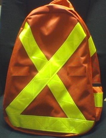 fluorescent orange backpack