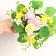 thumbnail image 7 of Mrzvby Easter Wreath Decoration,Easter Party Simulation Flower Desktop Decoration Candlestick Candle Wreath Arrangement Flower Wreath Easter Egg Ring, 7 of 7