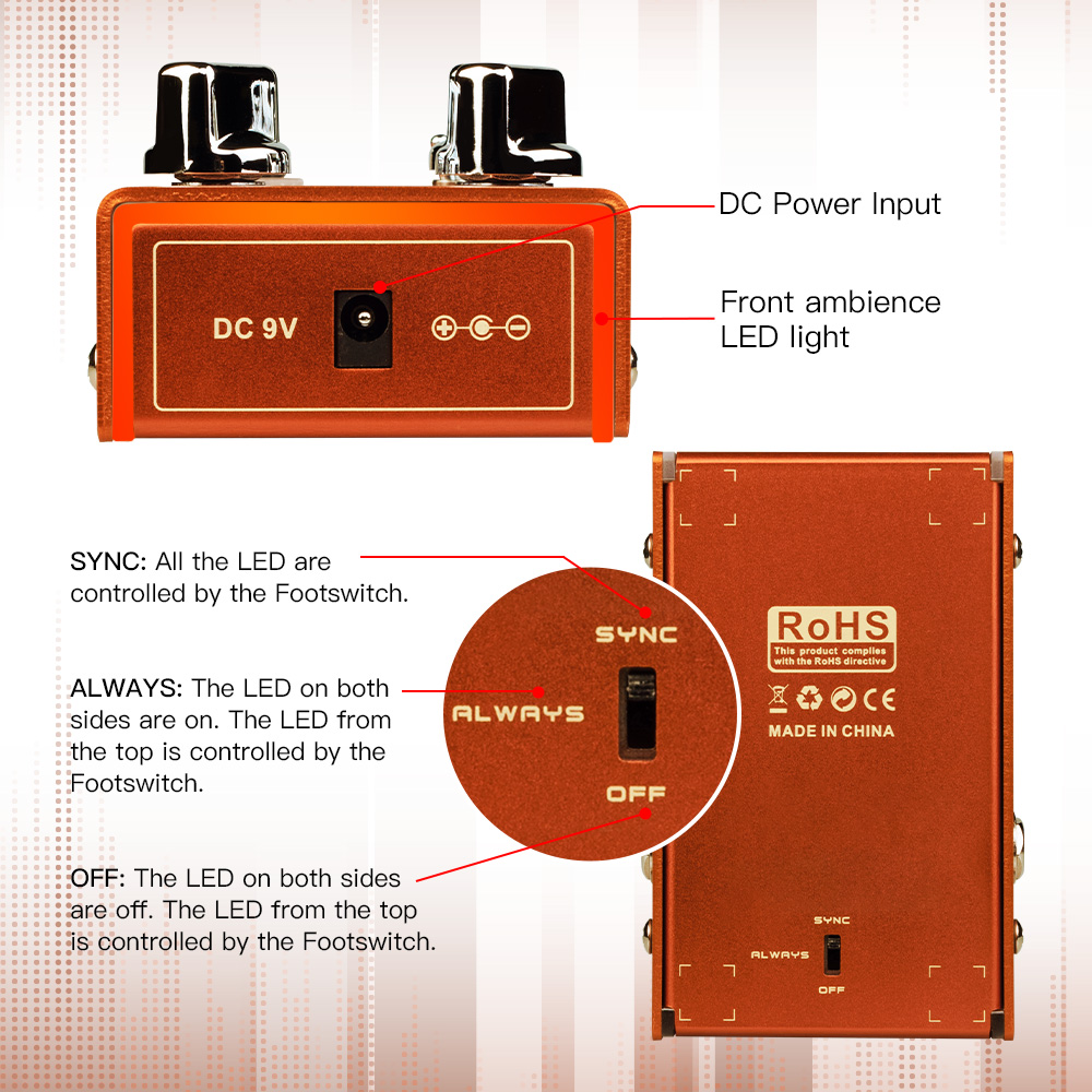 JOYO R-04 Compressor Overdrive Pedal Great GAIN Passionate Rocker For Guitar Bass