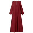 XIAQUJ Women Bohemian Polka Dot Print Dress Long Sleeves Prayer Clothes Dresses for Women 2024