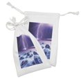 thumbnail image 2 of Storm Fabric Pouch Set of 2, Stormy Sky Scary Ocean Rocks Night View Theme Art Prints in Abstract Colors, Drawstring Bag for Toiletries Masks and Favors, 9" x 6", Purple and Indigo, by Ambesonne, 2 of 2