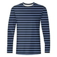 thumbnail image 3 of ZUKMRJPC Men's Striped T-Shirt Casual Crewneck Long Sleeve Cotton Shirts Athletic Workout Daily Basic Pullover Tee Tops, 3 of 3